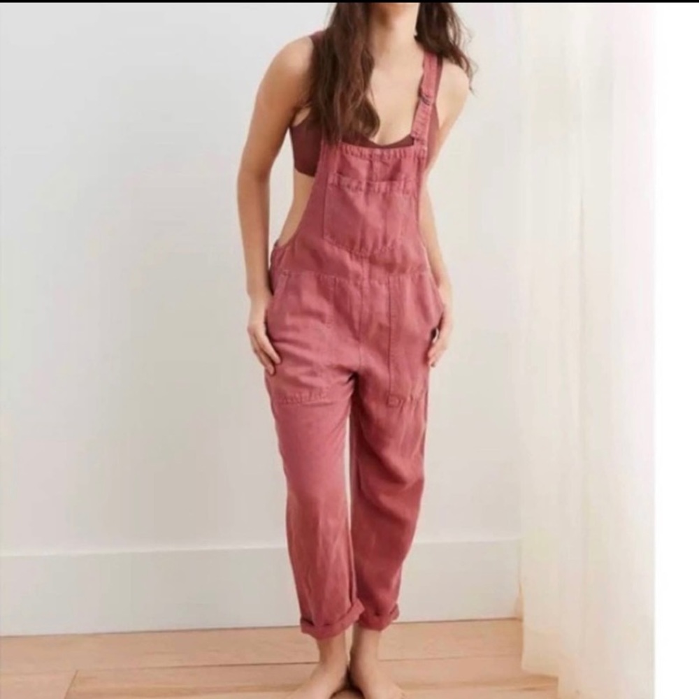 Aerie Utility Twill Overall SZ small Brick